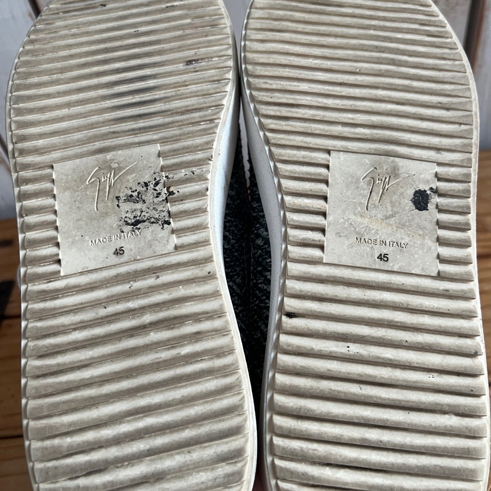 Giuseppe Zanotti Textured Leather High-Top Sneakers – Blue/Grey – EU 45 - Picture 5 of 5
